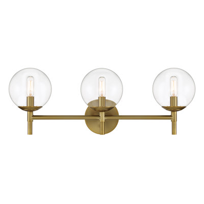 Everly Quinn Auresa Soft Brass With Clear Vanity Light