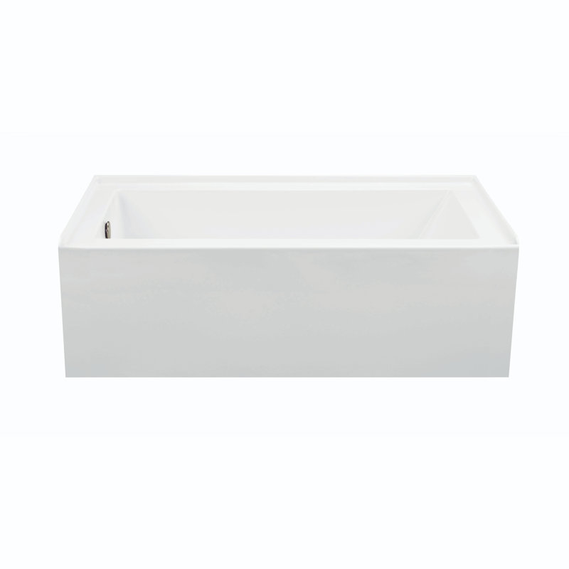 Cameron 1 DoloMatte 60" x 32" Alcove Soaking Solid Surface Bathtub, Left