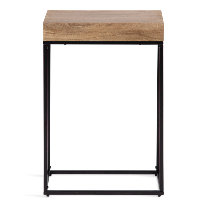 Table de bout en bois massif Cronus, Brun, Noir, noir, noir, noir