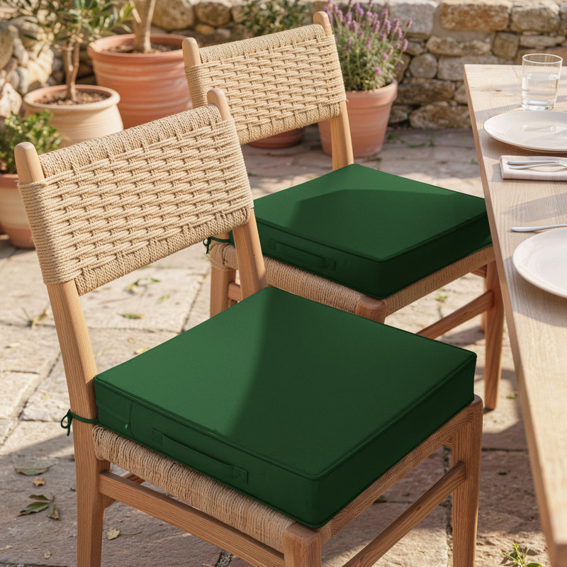 Coussins de siège d'extérieur 22x22x4, L 22 po x P 22 po, 4'', Vert olive