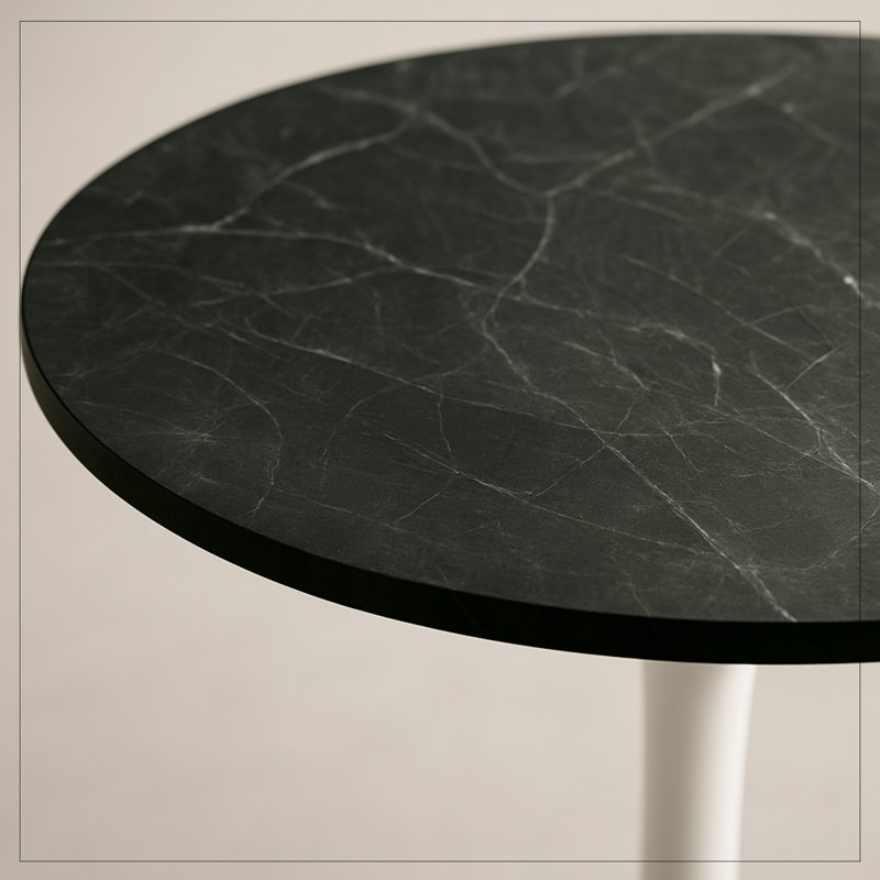 Table de salle à manger Elkton, 29.35" H x 35.43" W x 35.43" D, Noir