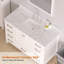 Comptoir-lavabo en pierre reconstituée de 122 cm (48 po) avec lavabo et dosseret en céramique-135814666