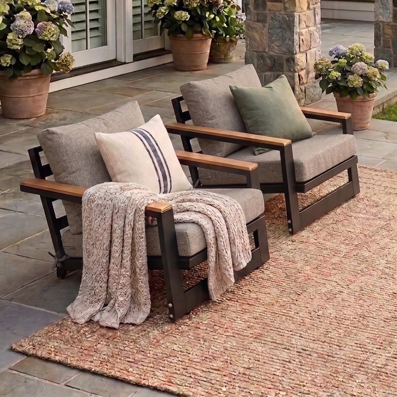 Ensemble de chaises de patio en aluminium, Beige