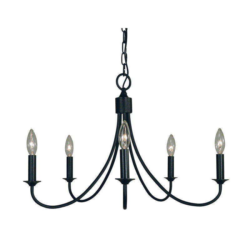 Hermila 5 - Light Tiered Chandelier, Matte Black
