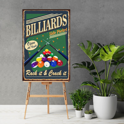 Boules de billard colorées sur fond vert et bleu - 1 pièce