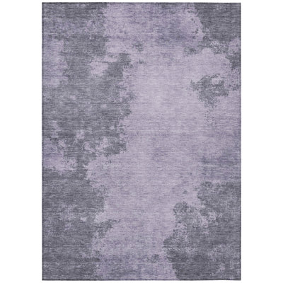 Machine Washable Indoor/Outdoor Xhevrie Purple Rug