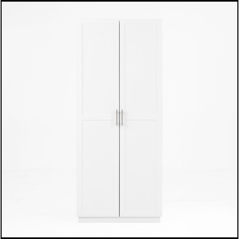 Garde-manger blanc avec portes et tablettes réglables Buffet autoportant pour cuisine, salon et salle à manger