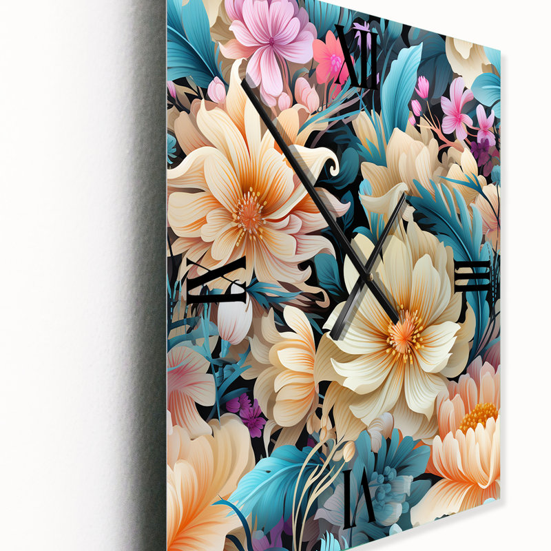 Janiqua - Horloge murale florale, Grand