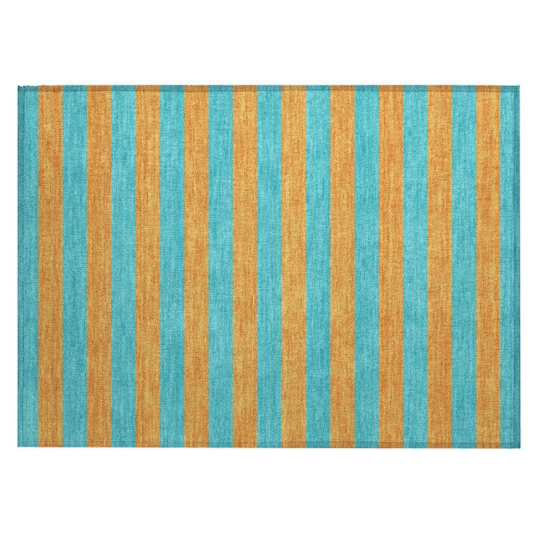 Abdulkarim Striped Machine Washable Area Rug