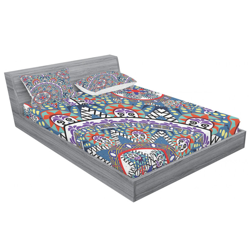 Ensemble de draps à motif floral, Ensemble de drap pour grand lit avec drap-housse