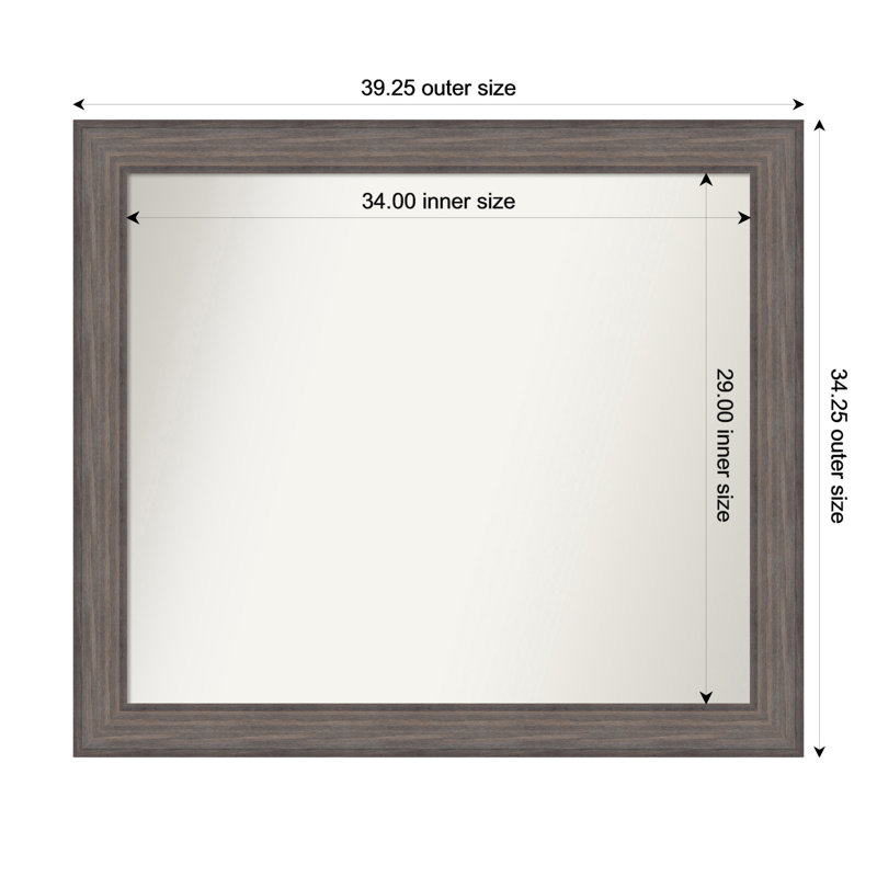 Miroir Hannaley, 34,25 po x 39,25 po, Rectangle