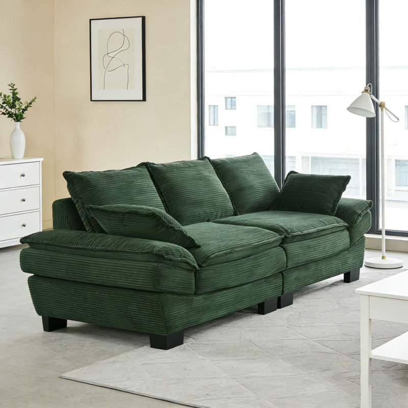Canapé 85,4 po, Vert foncé