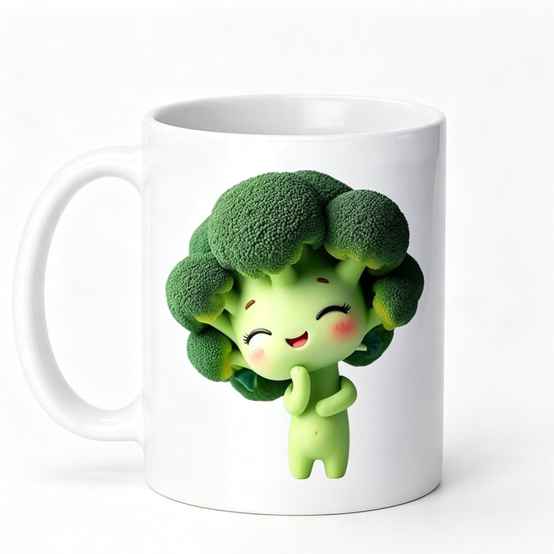 1pc Novelty Broccoli Design Mug Coffee Cup Juice Cup Fun Gift.