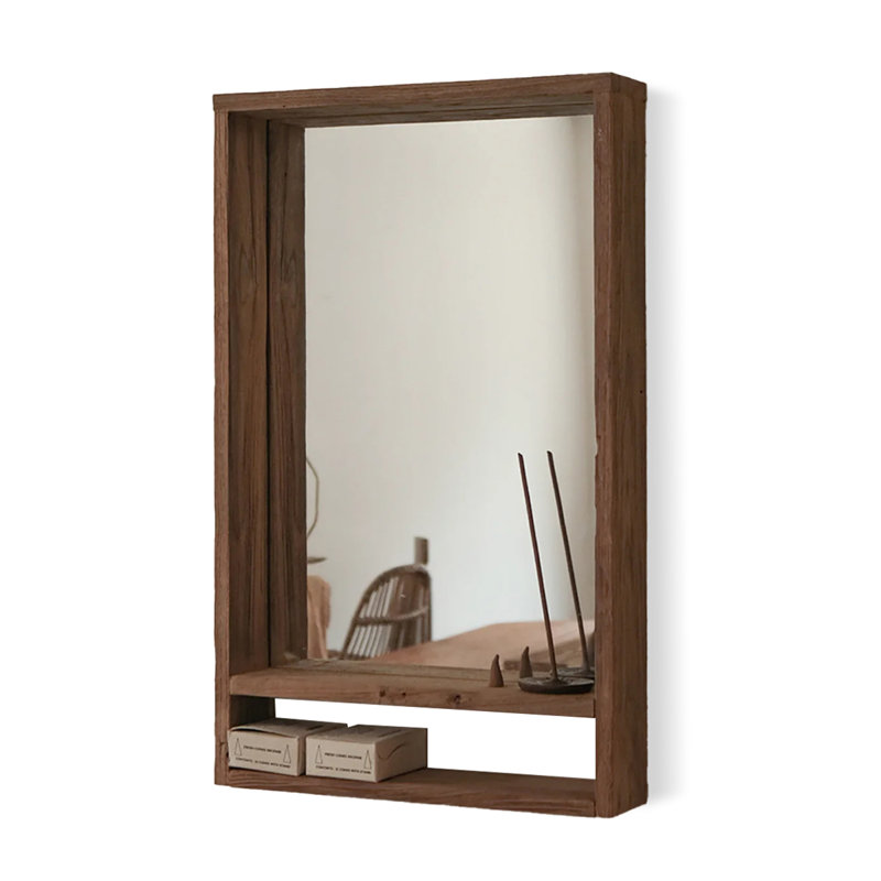 Miroir mural rectangulaire en bois massif, H 31,5 po x L 23,62 po x l 3,54 po
