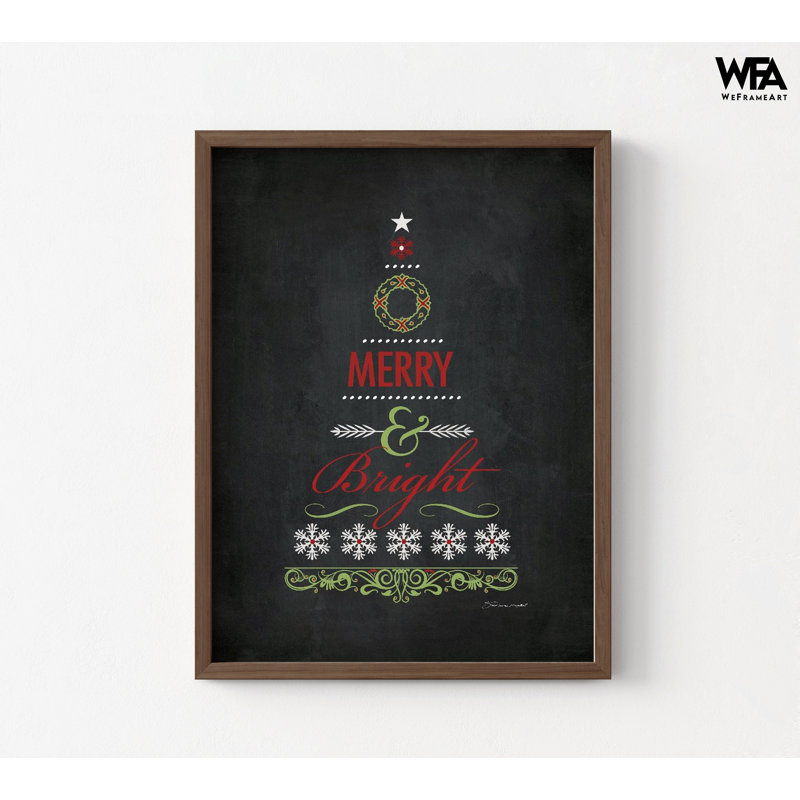 Merry And Bright, Brun, Reproduction encadrée sans passe-partout, H 16 po x l 12 po