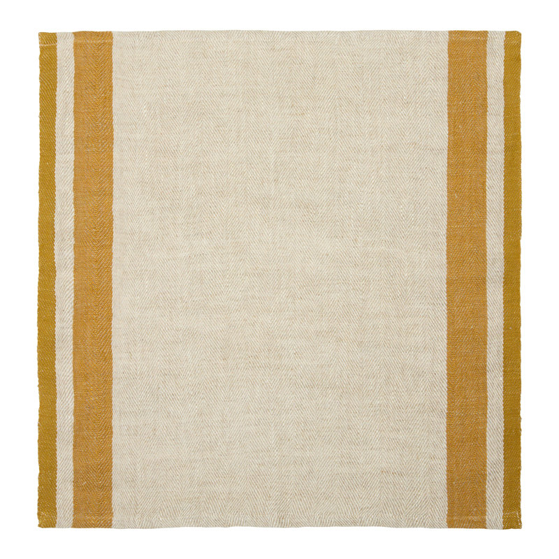 Gordes Napkins - Red/Natural - 20" x 20" - Set of 4, Mustard/Natural