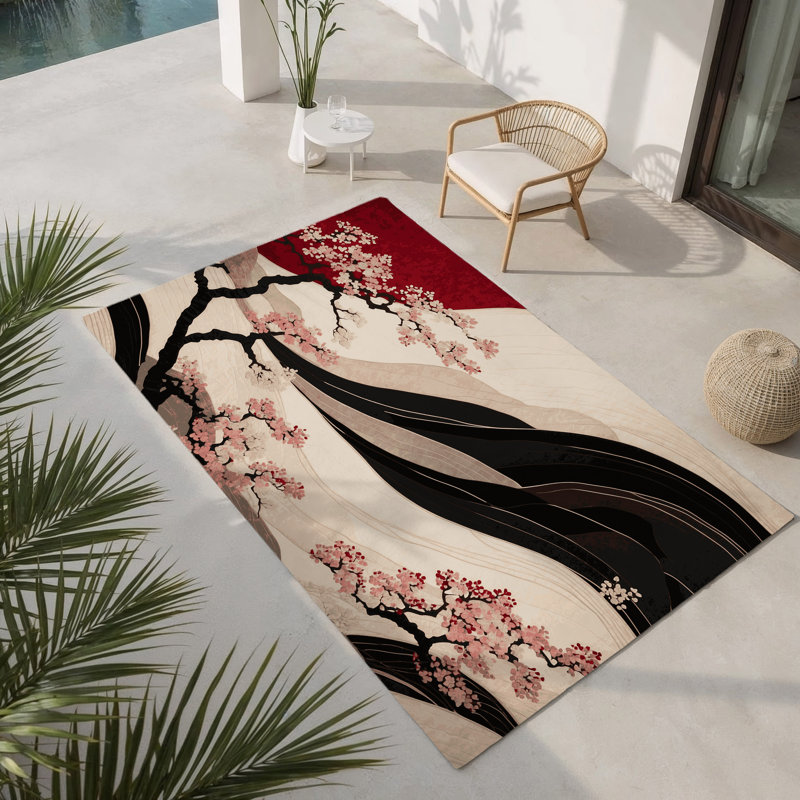 Dawn Bloom Indoor And Outdoor Area Rug, Rectangle 3' x 5'