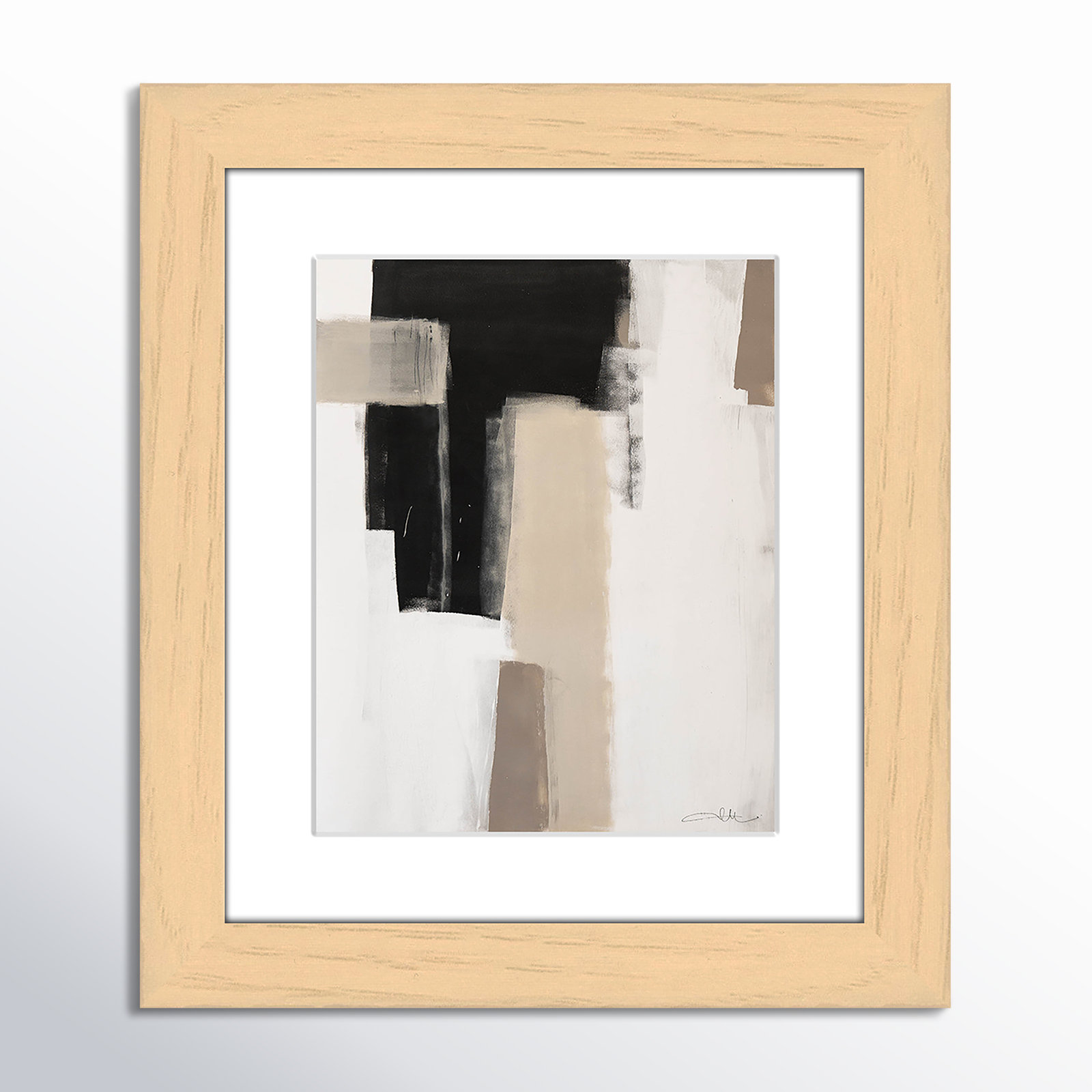 Calvin "Earth Scapes I" Print, 16.5" H x 14.5" W x 1.25" D, Natural Cube Frame Matted