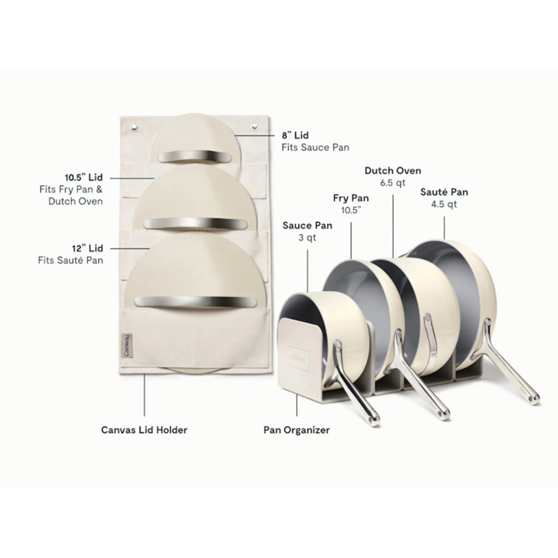 Caraway Non-Toxic Ceramic Nonstick Cookware Set, Cream