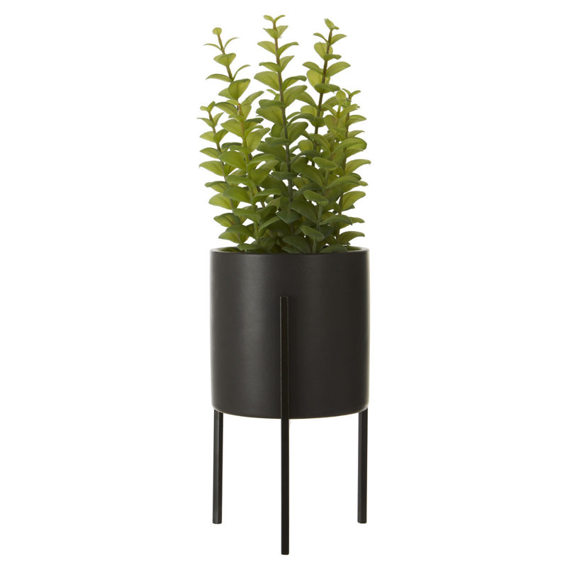 30cm Faux Herbs Plant in Stone Pot