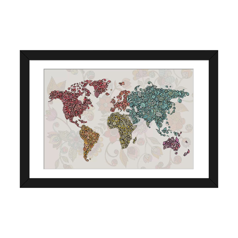 «Paisley World» par Valentina Harper, reproduction d'art graphique sur toile, H 16 po x l 24 po x P 1 po, Blanc