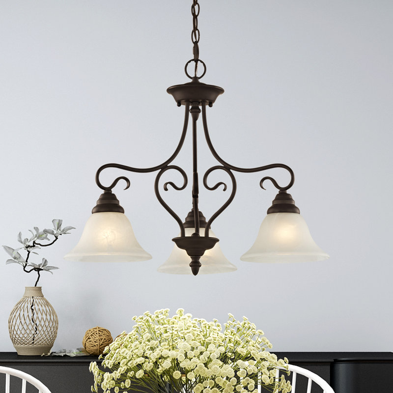 Lustre classique / traditionnel à 3 lumières Aquala, Bronze