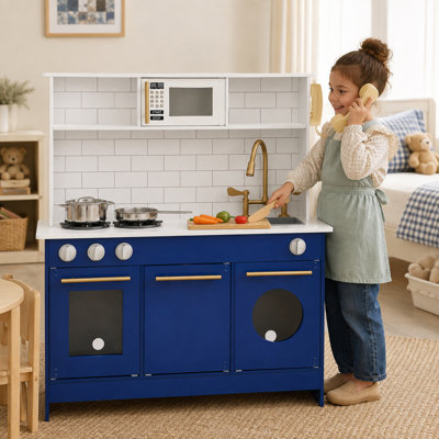 Cuisine de jeu Teamson Kids Little Chef Berlin avec quincaillerie, accessoires et dosseret de carrelage Subway