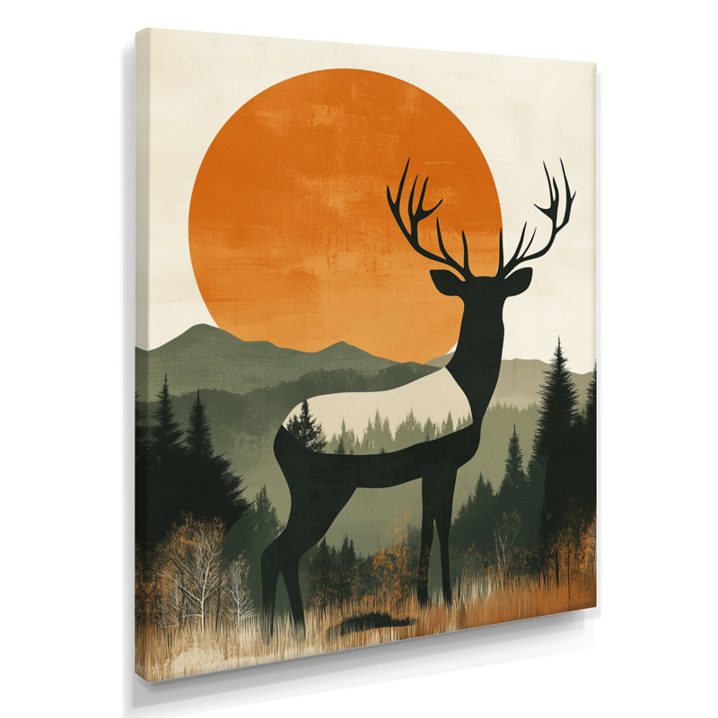 " Amber Woodland Deer I ", H 32 po x l 16 po, Toile tendue