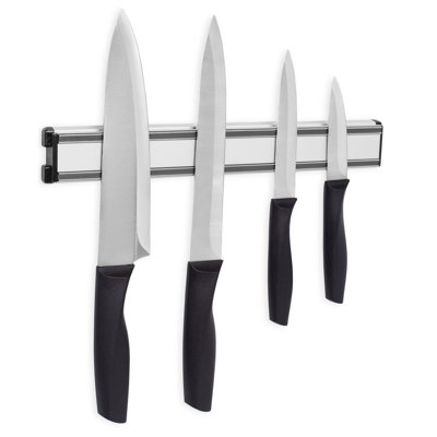 Support à couteaux magnétique - 12,5 pouces - Barre de rangement pour couteaux - Aluminium - Porte-couteaux, ustensiles et ensembles de cuisine en métal