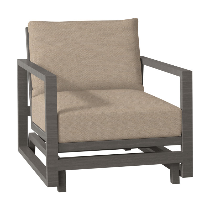 Avondale Patio Lounge Chair with Cushions, Slate Grey, No Welt, Avila Natural White