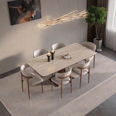 Ensemble de table de salle à manger unique en pierre frittée