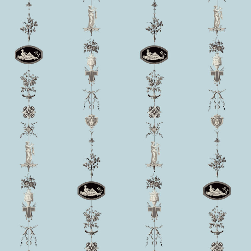 NeoClassical Stripe - Daytime Blue Wallpaper