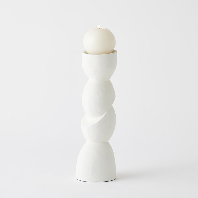 Pradier Candle Holder-White-Lg