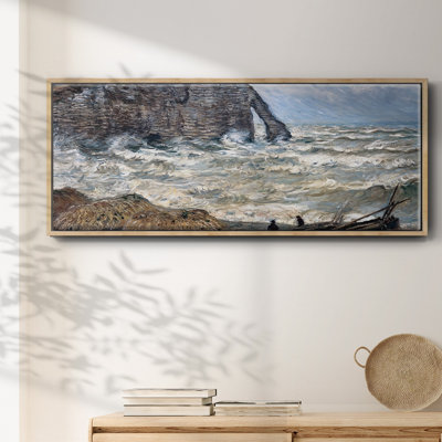 The Manneport, Etretat, Rough Sea, 1883- Framed Canvas