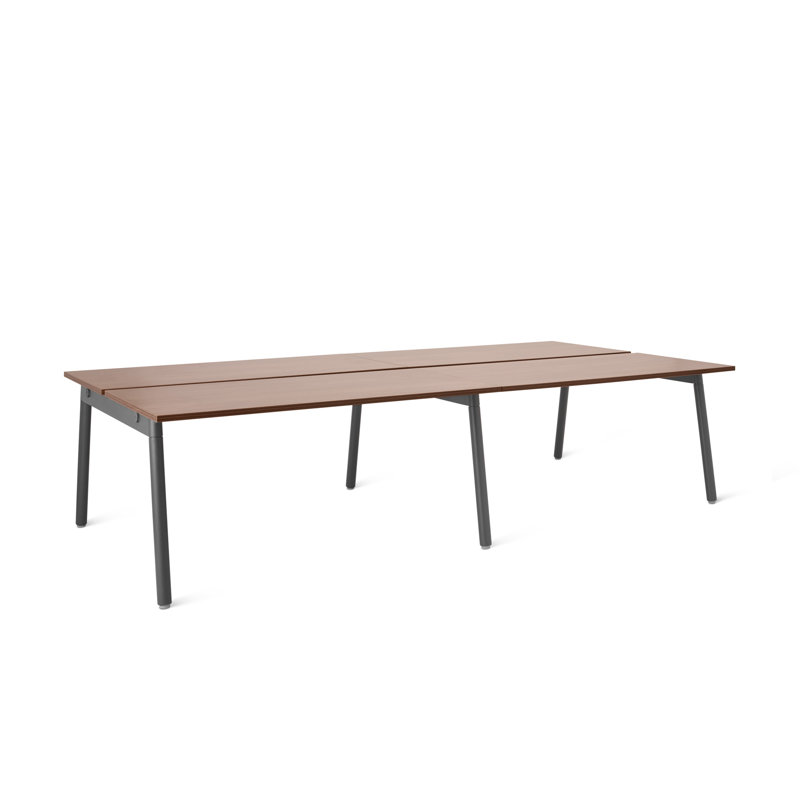 Bureau double Series A, 57 po, gris anthracite + blanc LPL, H 29 po x L 57 po x l 56 po, Blanc