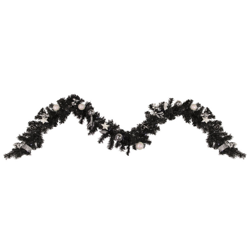 Guirlande de Noël 9 pi x 6 po avec lumières DEL blanc froid