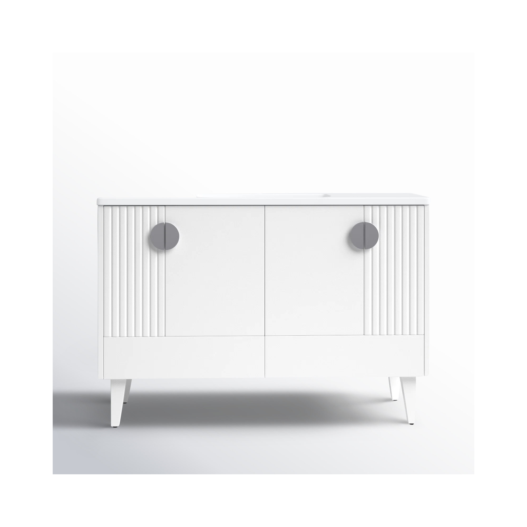 Saimah 48'' Single Bathroom Vanity, White Matte, Polished Chrome
