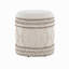 Repose-pieds de rangement 18 po en laine tissée à la main beige avec motif touffeté et noué