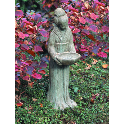 Oriental Maiden with Bowl Statue