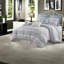 Ensemble de literie luxueuse en jacquard bleu 7 pièces, polyester confortable