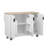 51" Fluted Kitchen Island With Drop Leaf, Rolling Farmhouse Kitchen Cart With Wheels, Internal Storage Rack & Towel Bar, White Ash-784703692