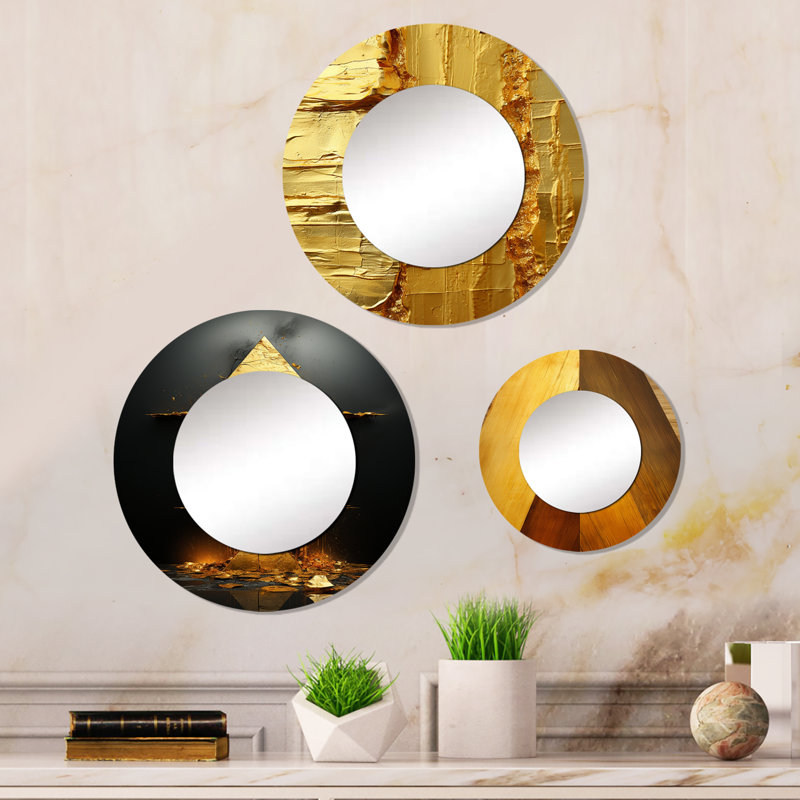 Ensemble de 3 miroirs en aluminium Eligha