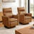 Maxine 32.7'' W Swivel Top-Grain Genuine Leather Manual Push Back Recliner With Solid Wood Base (Set of 2)