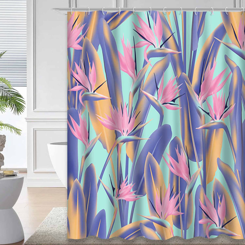 Rideau de douche imperméable à l'eau avec 12 crochets, L 72 po x l 78 po