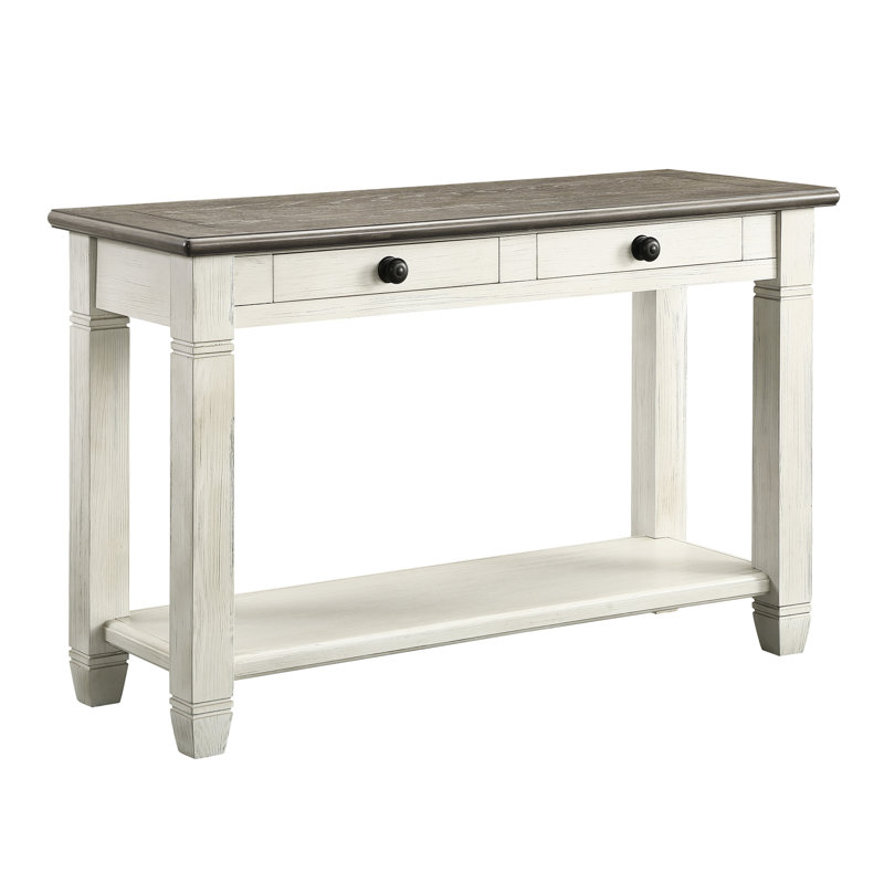 Contemporary Table For Living Room Decor Rectangular With Efficient Drawers, Antique White