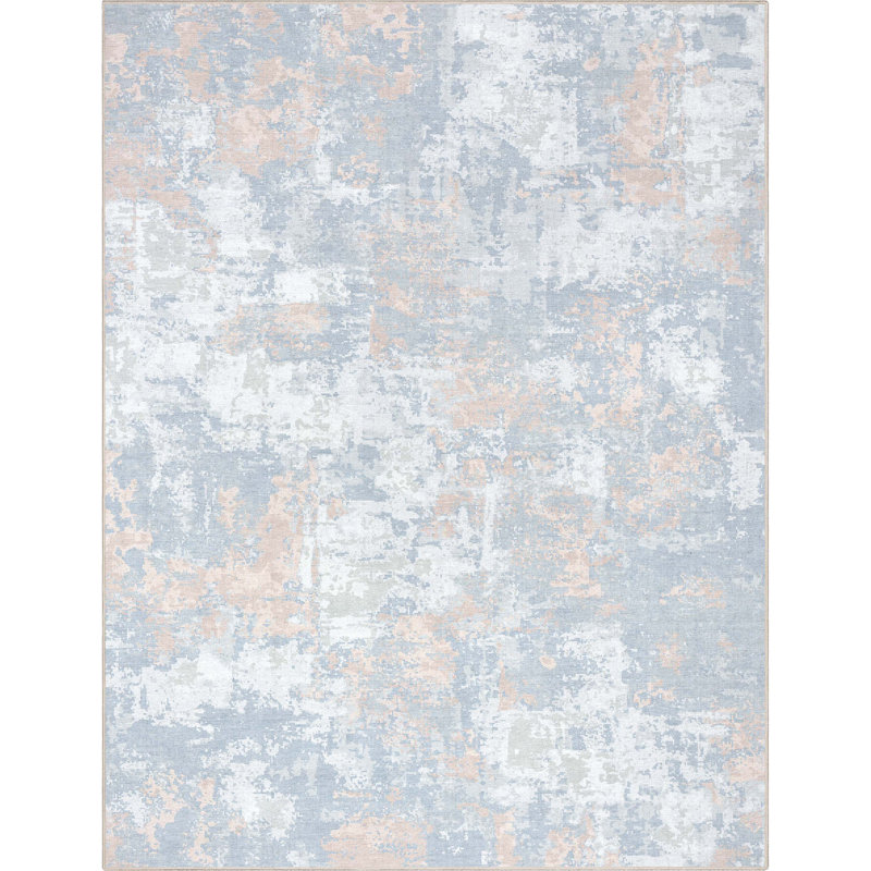 Tapis corail bleu Nuzzo, Rectangle 9 pi 10 po x 13 pi
