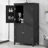 Elegant Bathroom Floor Storage Cabinet, Bathroom Storage Unit, Freestanding Cabinet With 4 Doors, Adjustable Shelves, Adaptable Shelves-1582330106