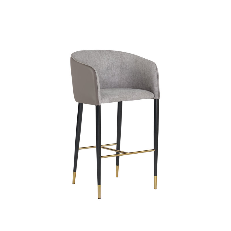 Asher Barstool - Sparrow Grey / Napa Black, Bar Stool (30" Seat Height), Black
