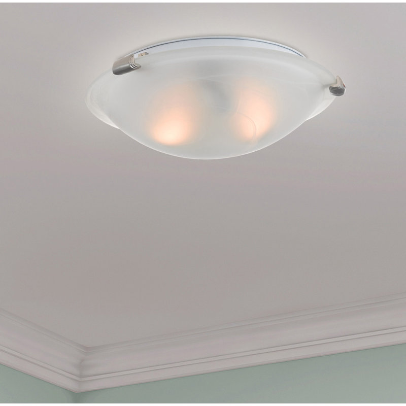 Rabideau Glass Flush Mount, 5.5" H x 20.5" W x 20.5" D, Brushed Nickel