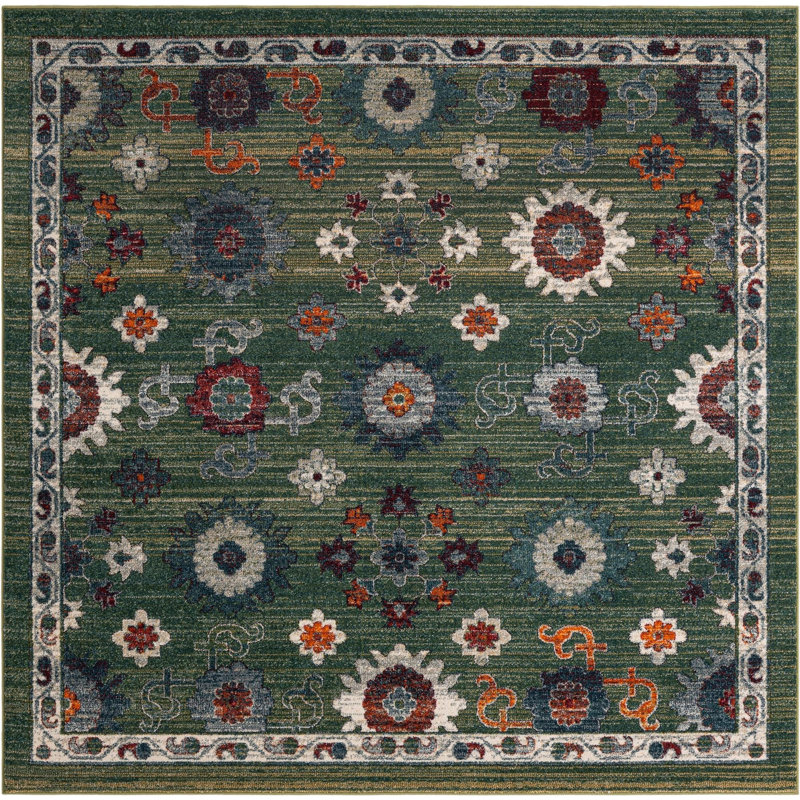  Isabella Rug, Green, Square 8'